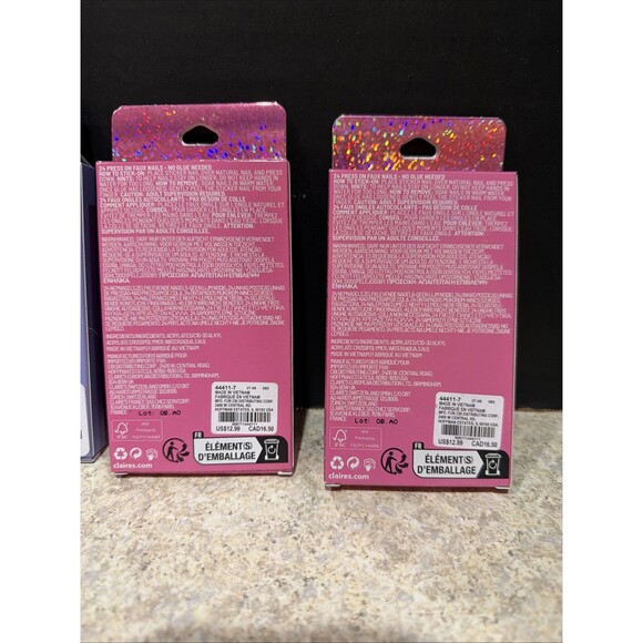 Bundle Value Set Of 4 Claire's 24 Faux Nails (2 Designs) - Picture 5 of 5